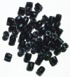 50 7mm Ornelia Cut Black Glass Beads
